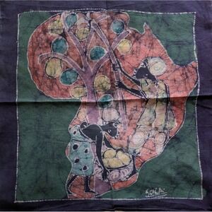 Batik West Africa Guinea Women Original Signed "Sola" VTG 1990s Ready to Frame